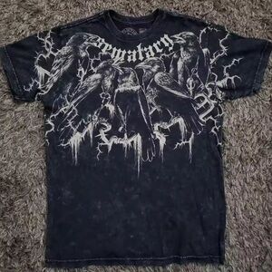 Affliction Black Short Sleeve Tees with Intricate Designs